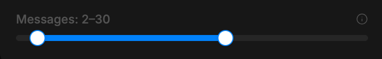 Conversation range slider