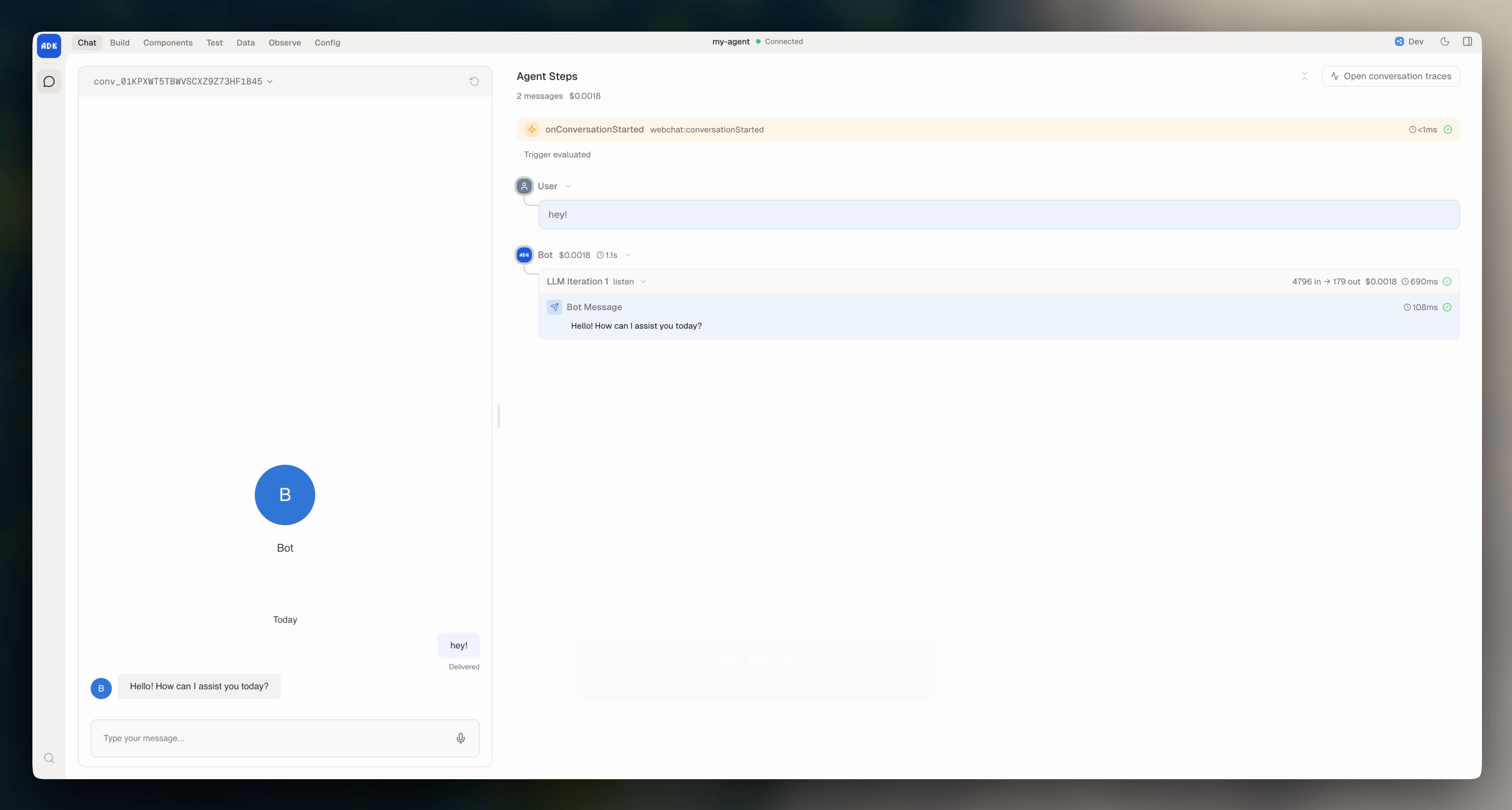 ADK dev console