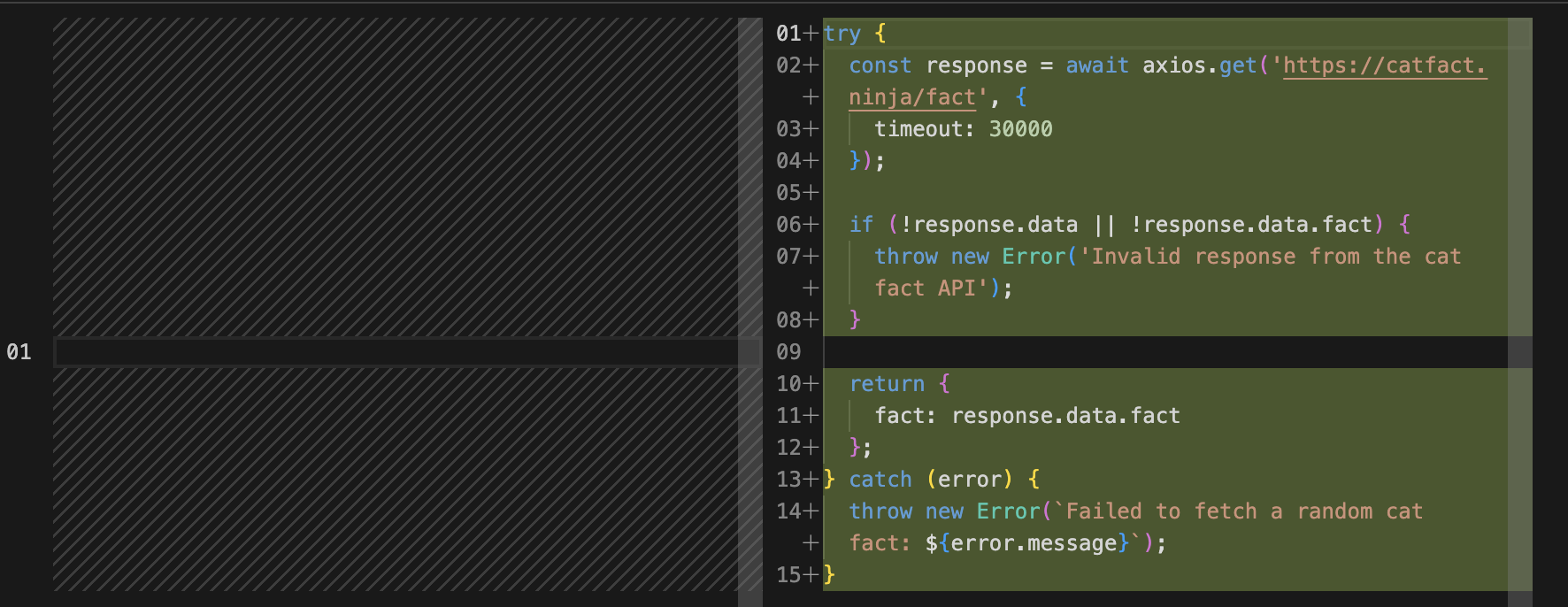 Generated Action code