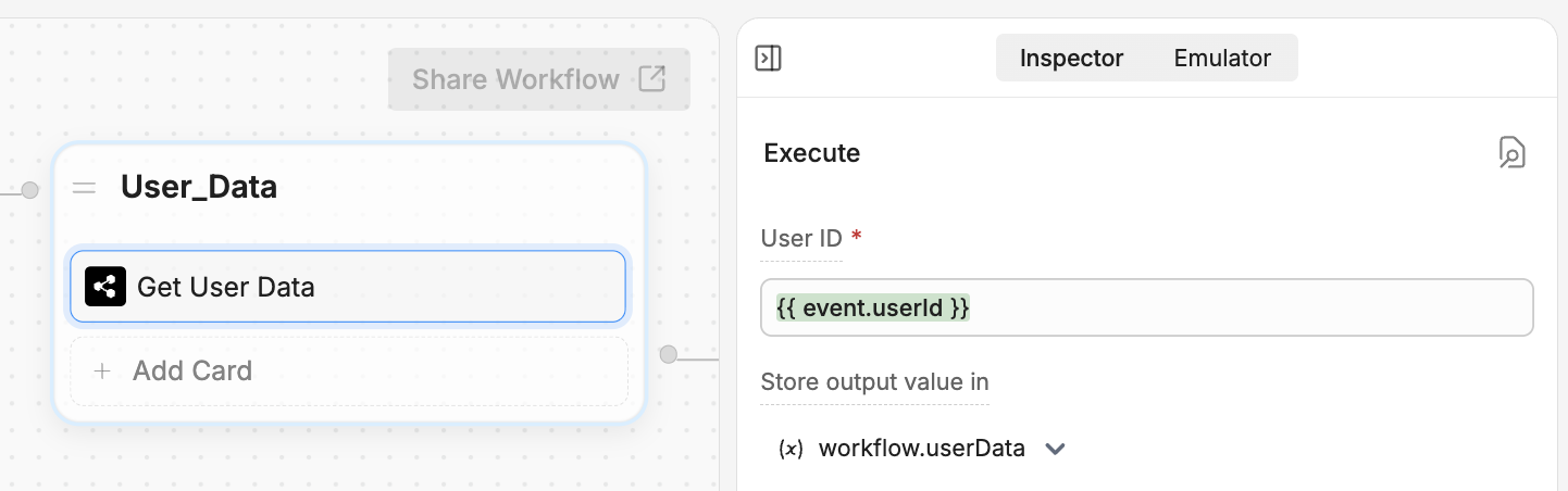 Get User Data Card