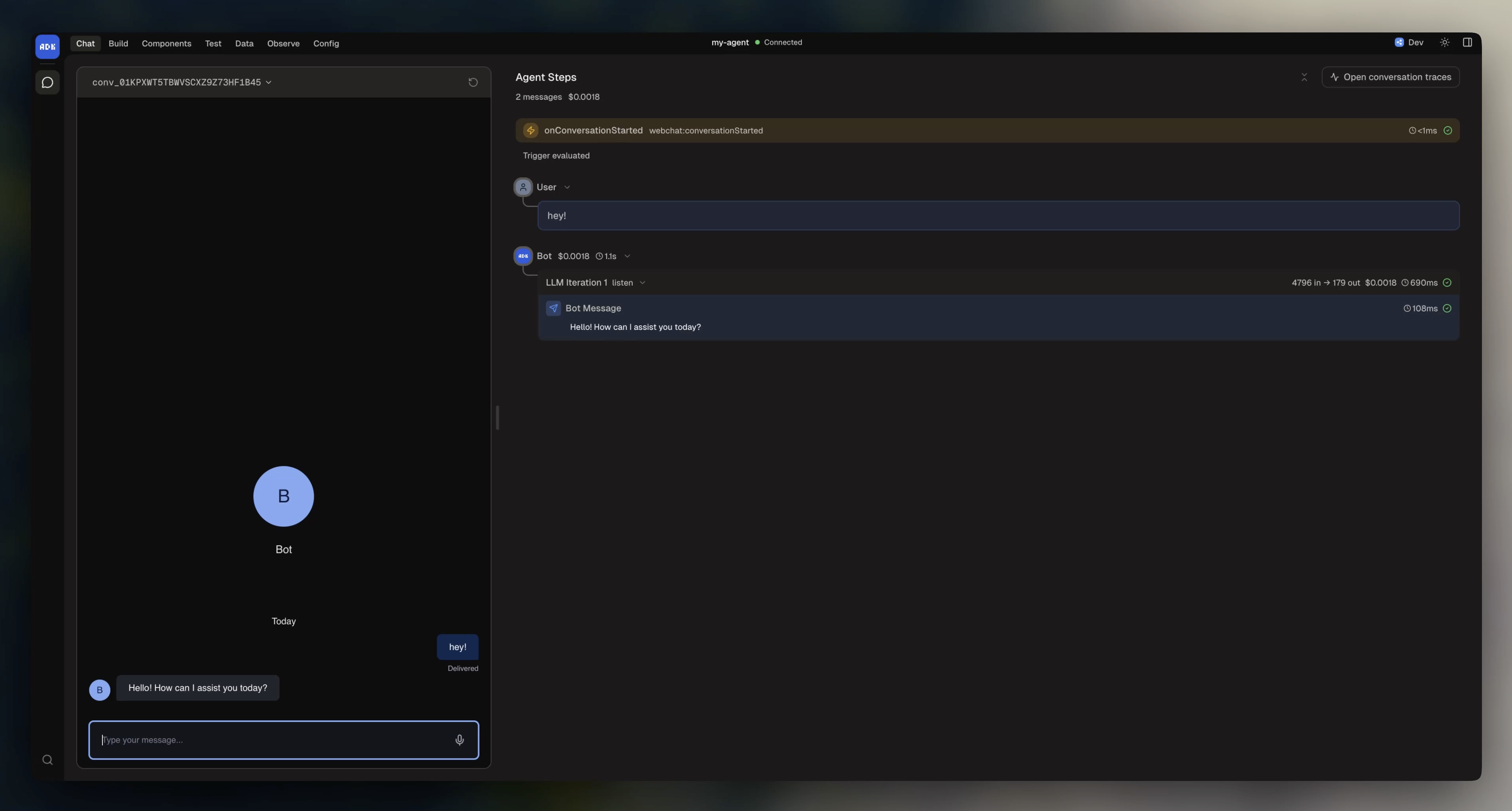 ADK dev console