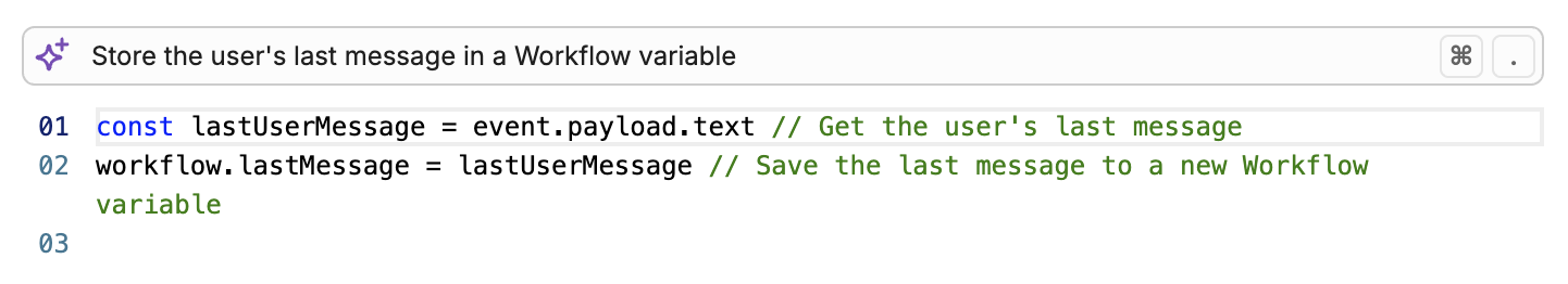 Generate code using AI