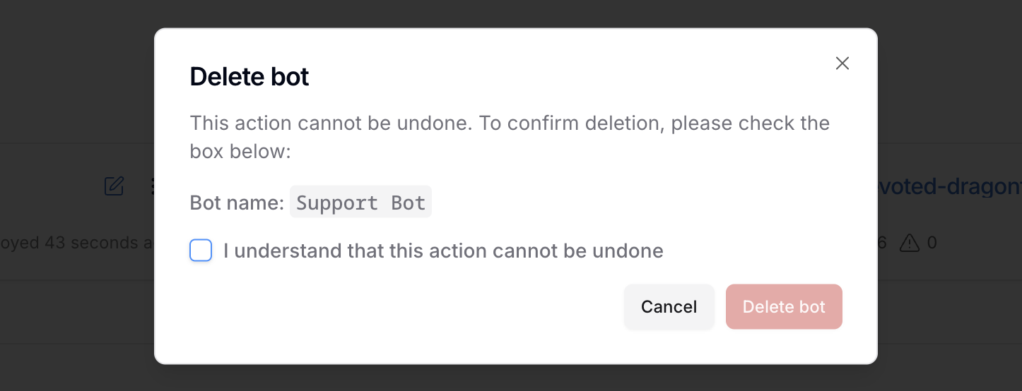 Confirm delete