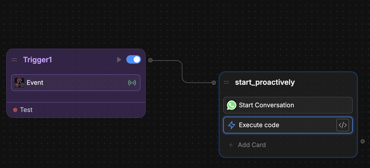 Add Execute Code Card