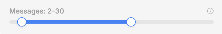 Conversation range slider
