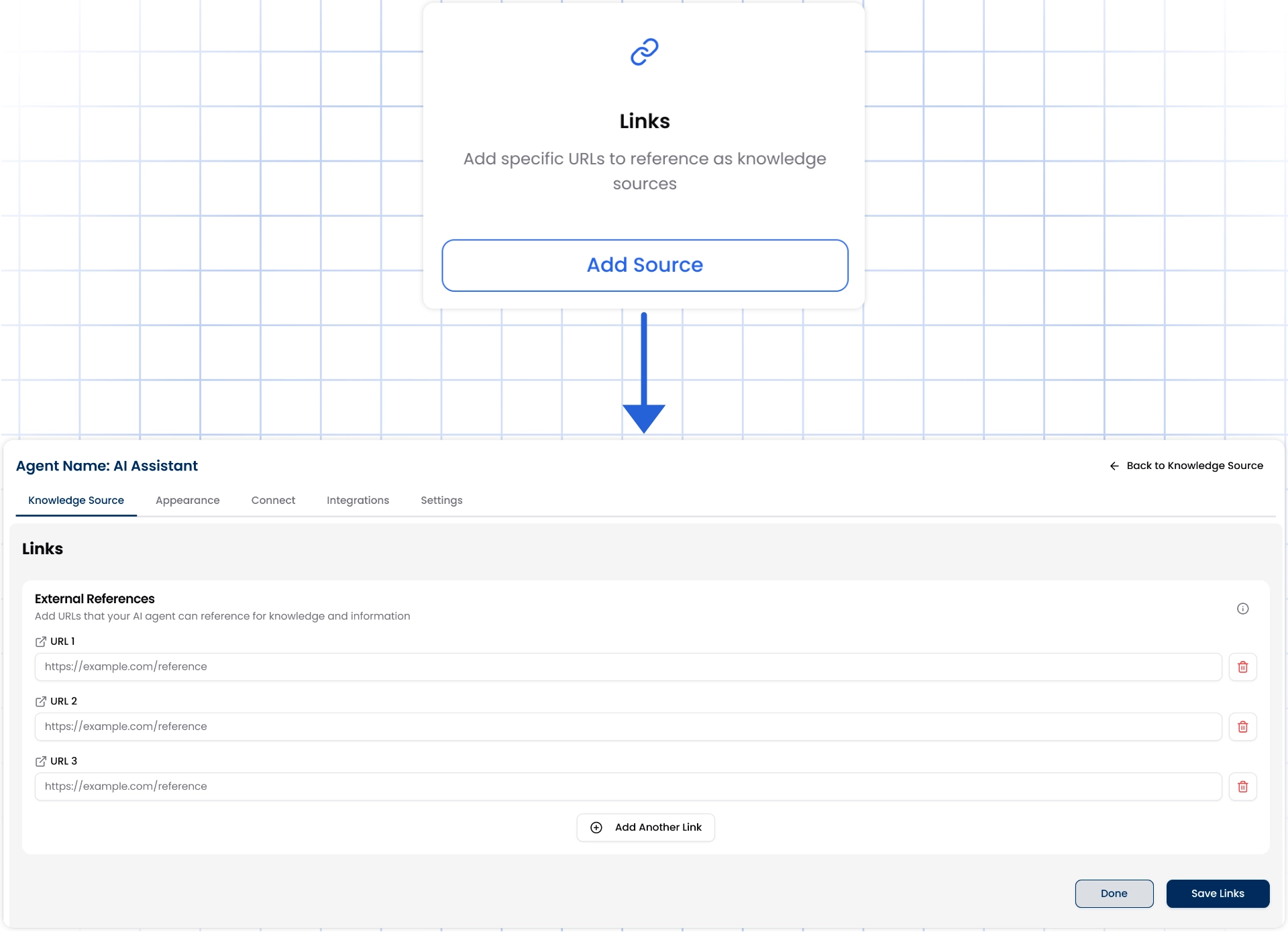 Import content from external links.