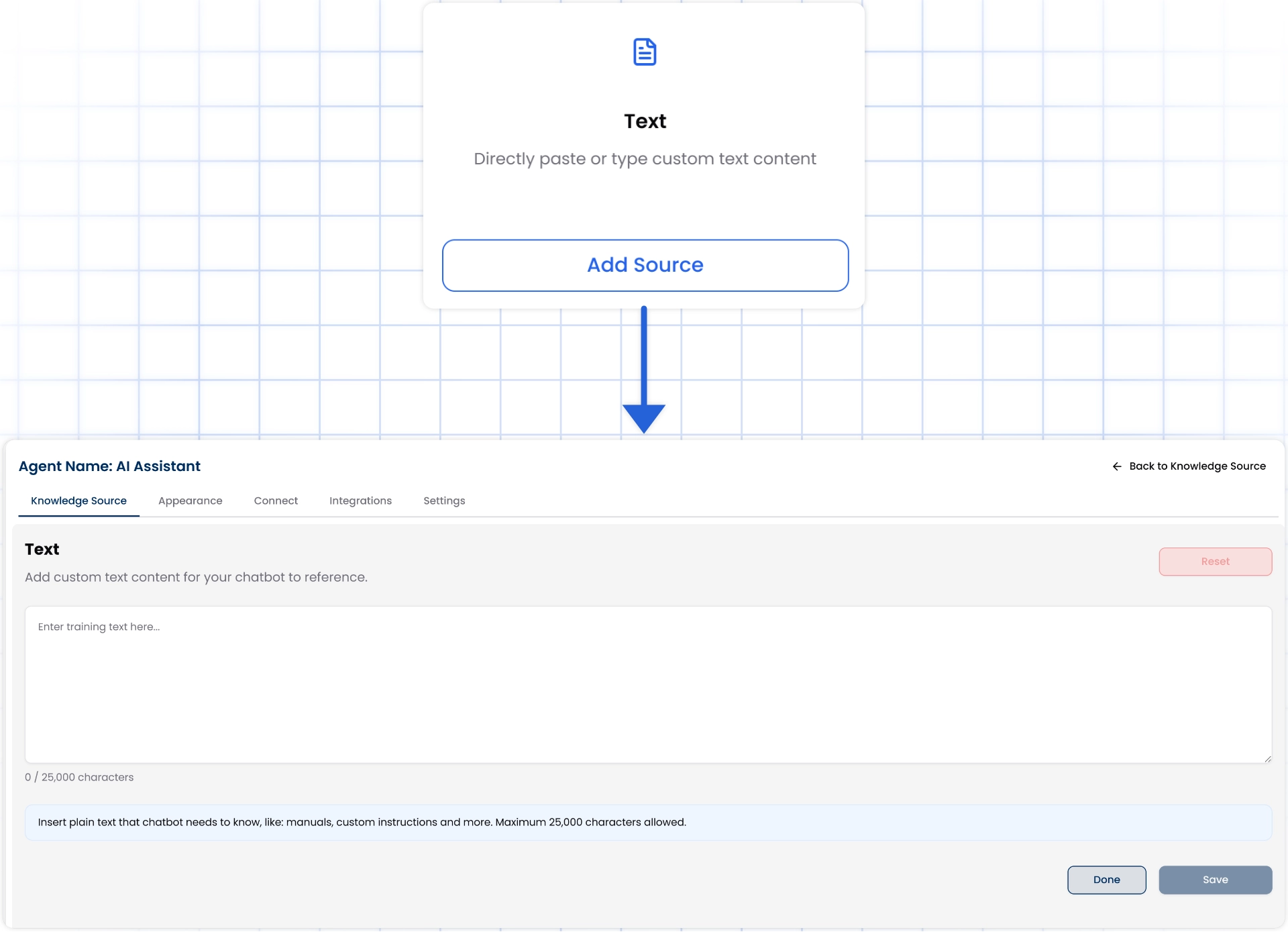 Use text content to train agent