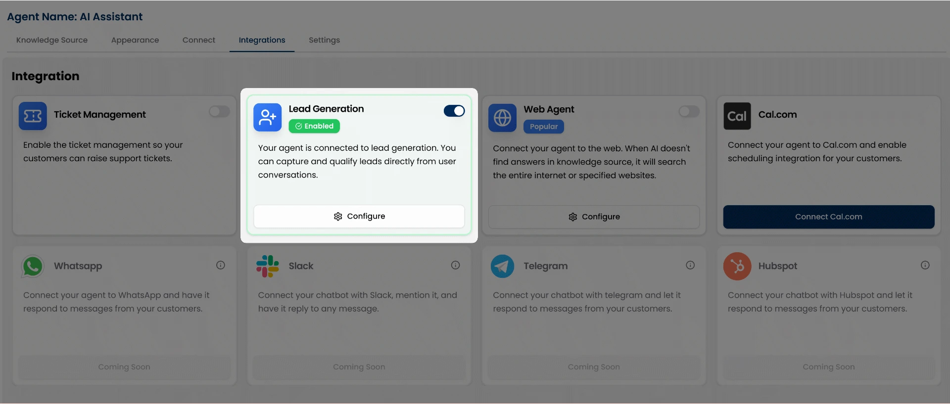 Lead Generation Enabled