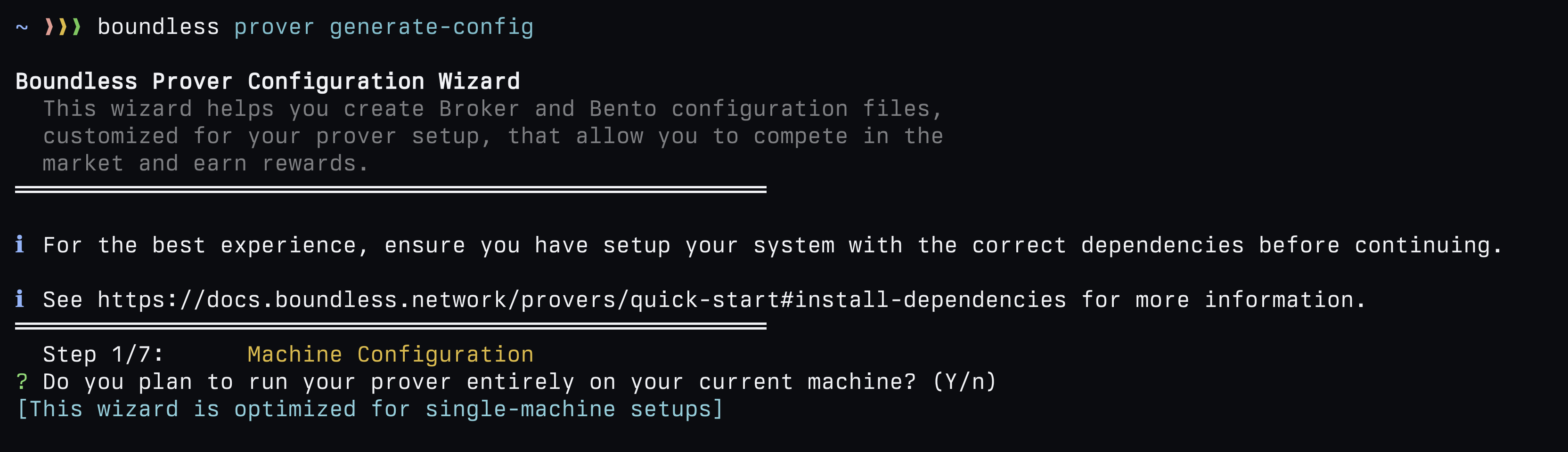 Boundless CLI Prover Setup Wizard