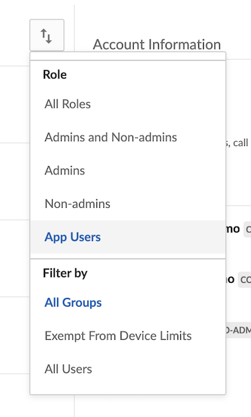 Filter for App Users