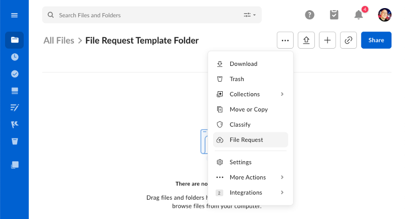 ファイルリクエストの作成