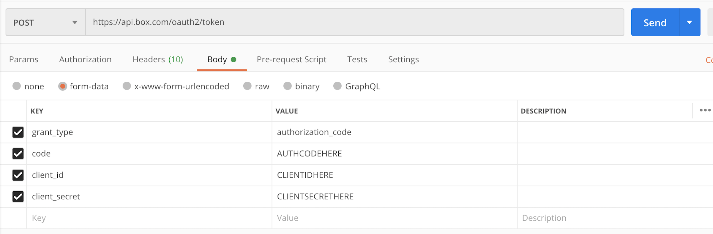 OAuth2.0 token request