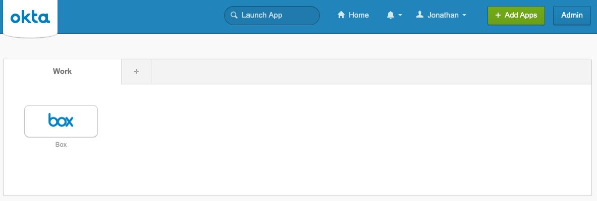 Oktaのアプリケーションダッシュボード