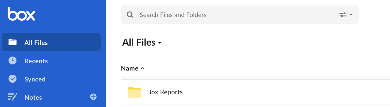 Box Report Folder