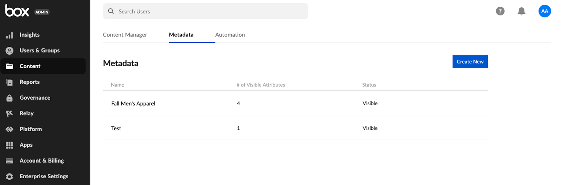 Create a Metadata Template - Box Dev Docs