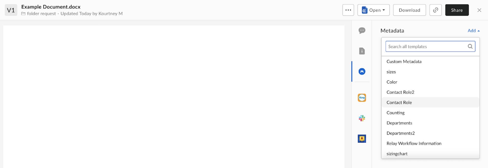 Add Metadata Template to a File - Box Dev Docs