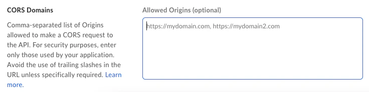 CORS allowlist