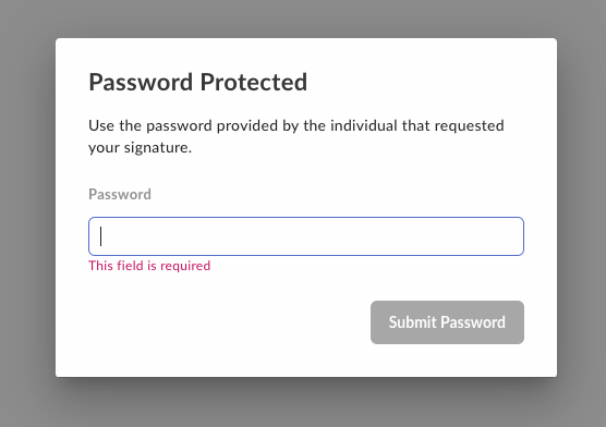Password prompt before the signer opens the request