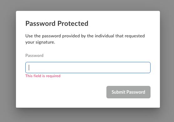 Password prompt before the signer opens the request