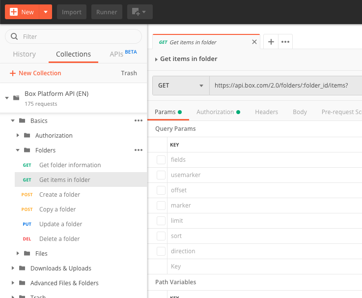 Selecting an API request