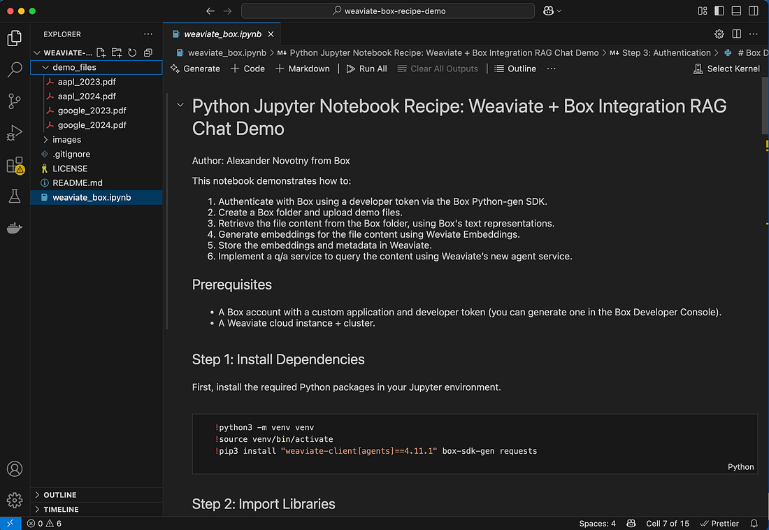 Weaviate recipes repository structure