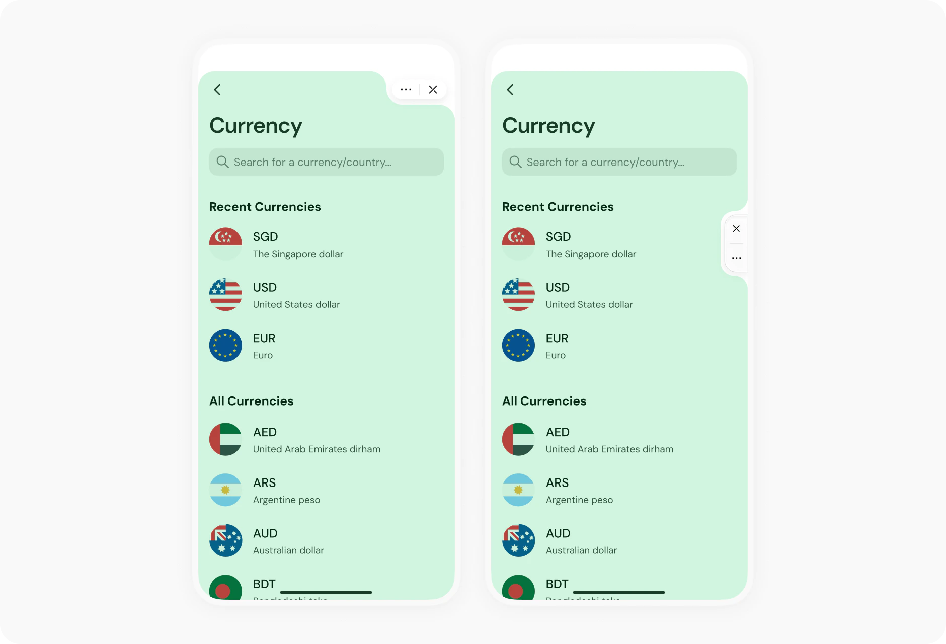 Utilies only greens space in your UI/UX