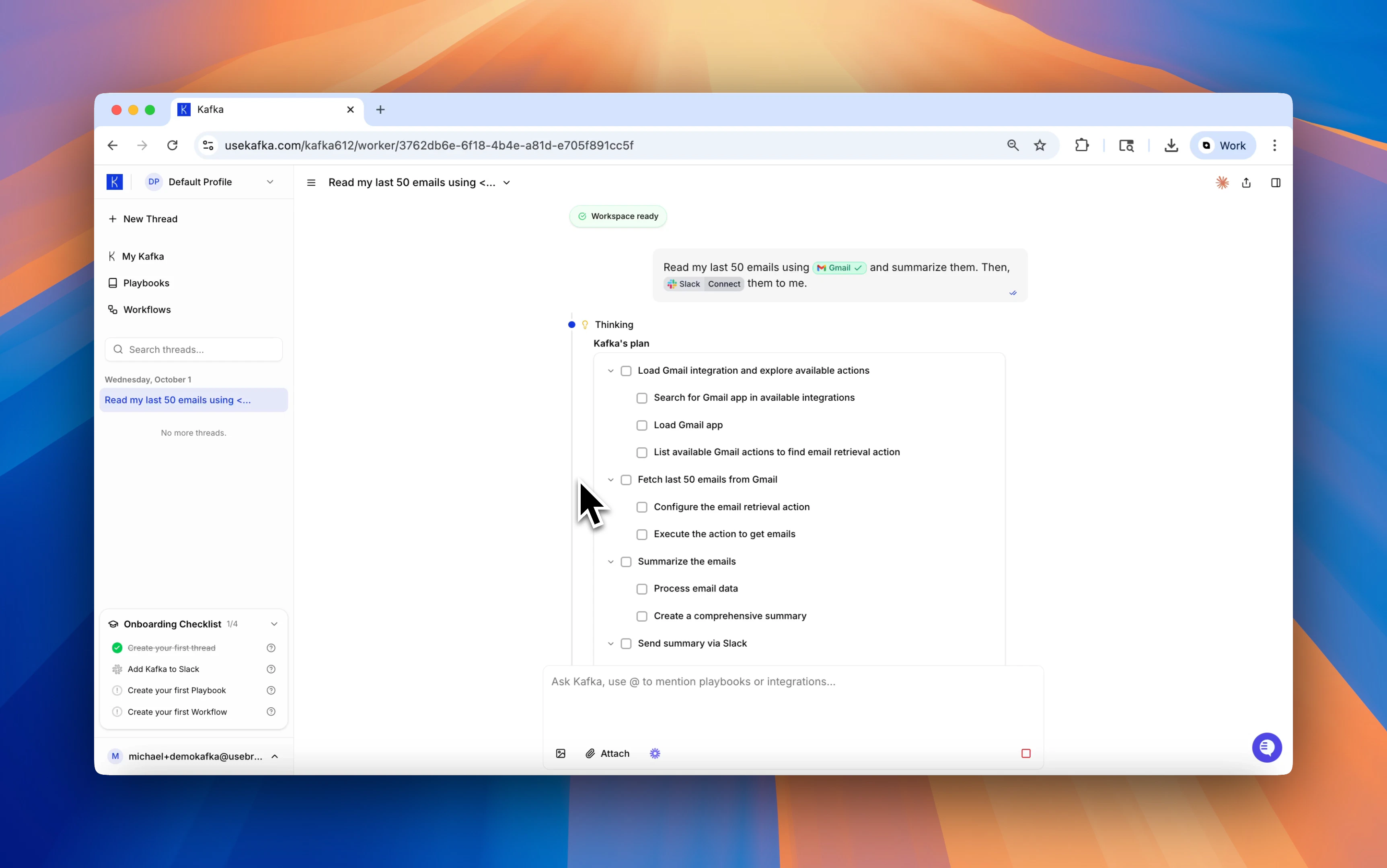 Kafka AI Employee in action