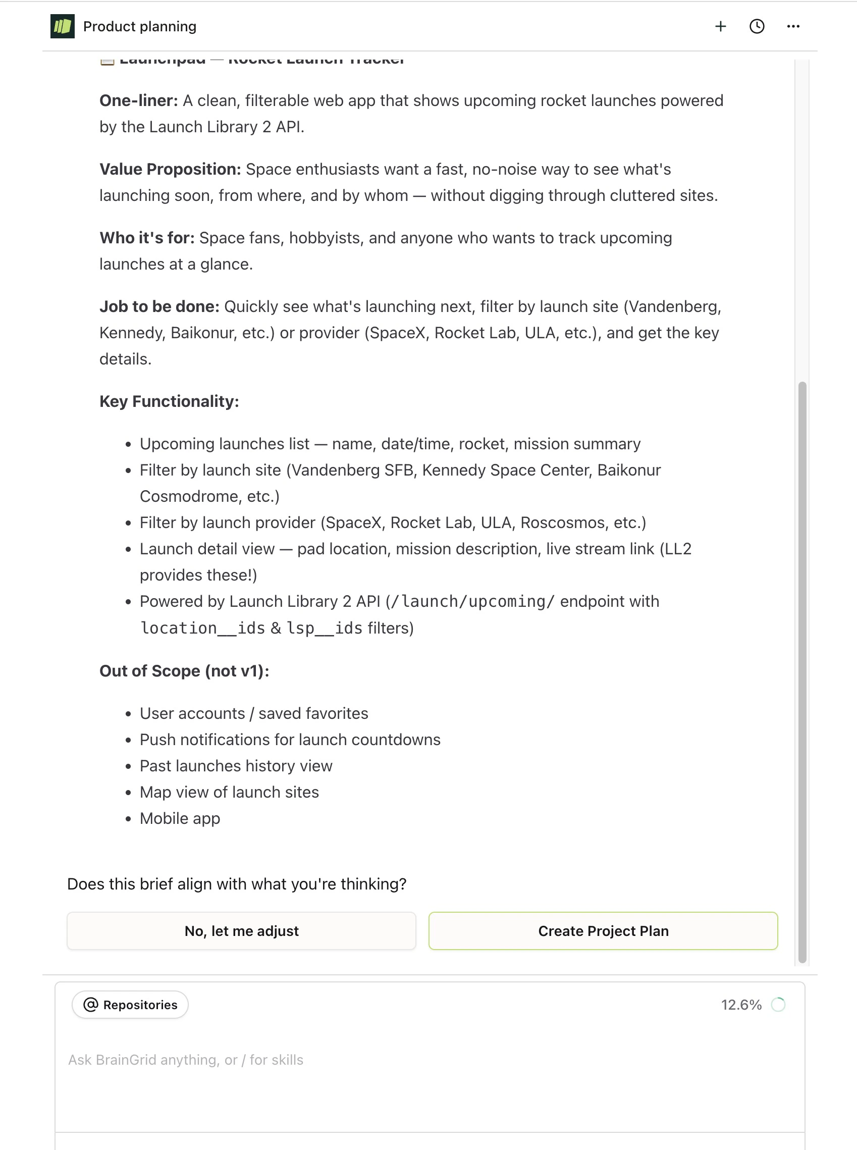 Examine the plan, and choose to accept it or not.