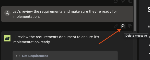 Message actions screenshot