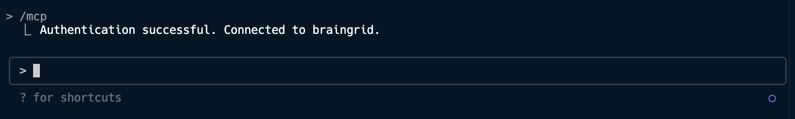 BrainGrid MCP connected