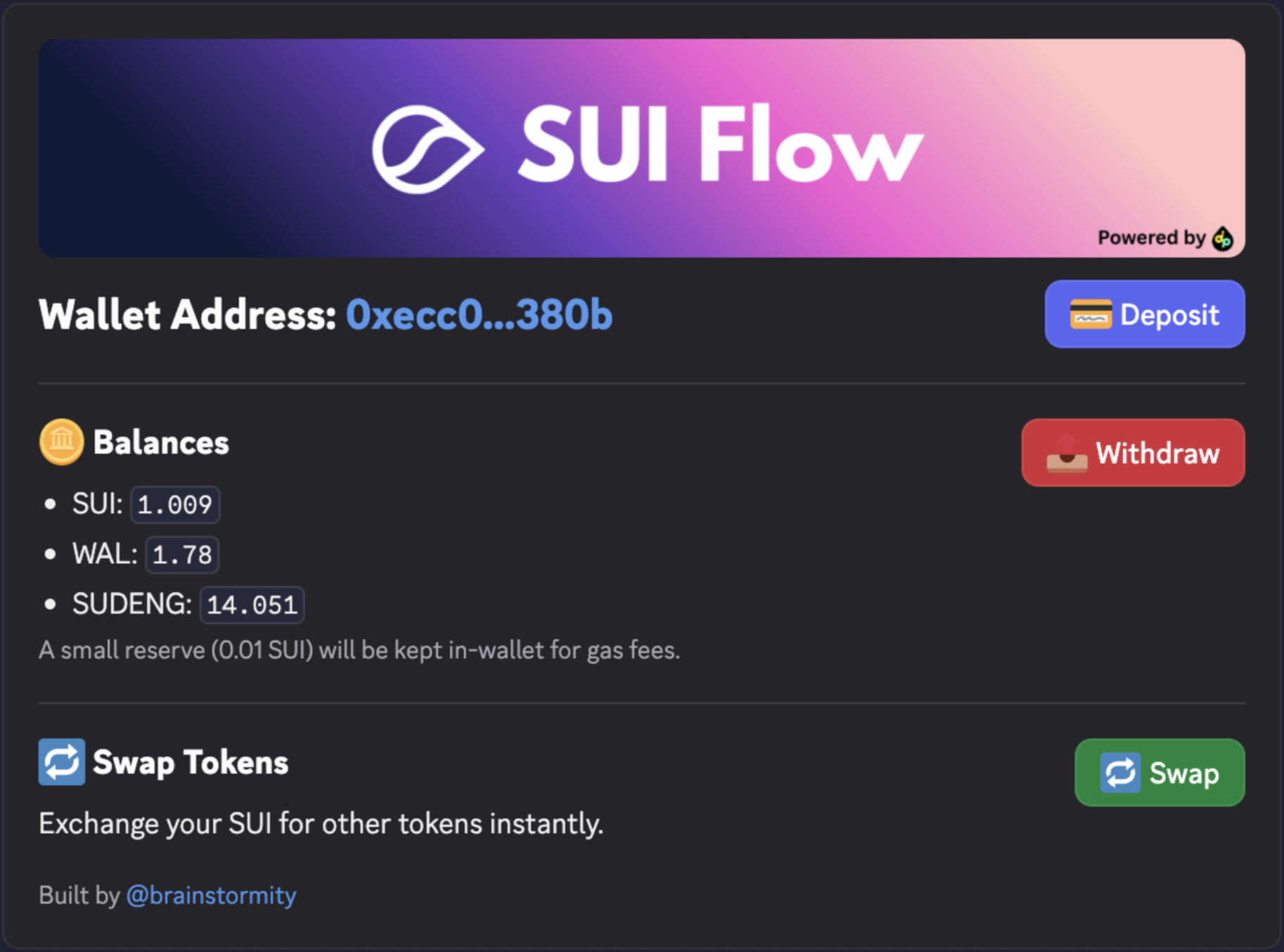 SUI Flow Wallet UI
