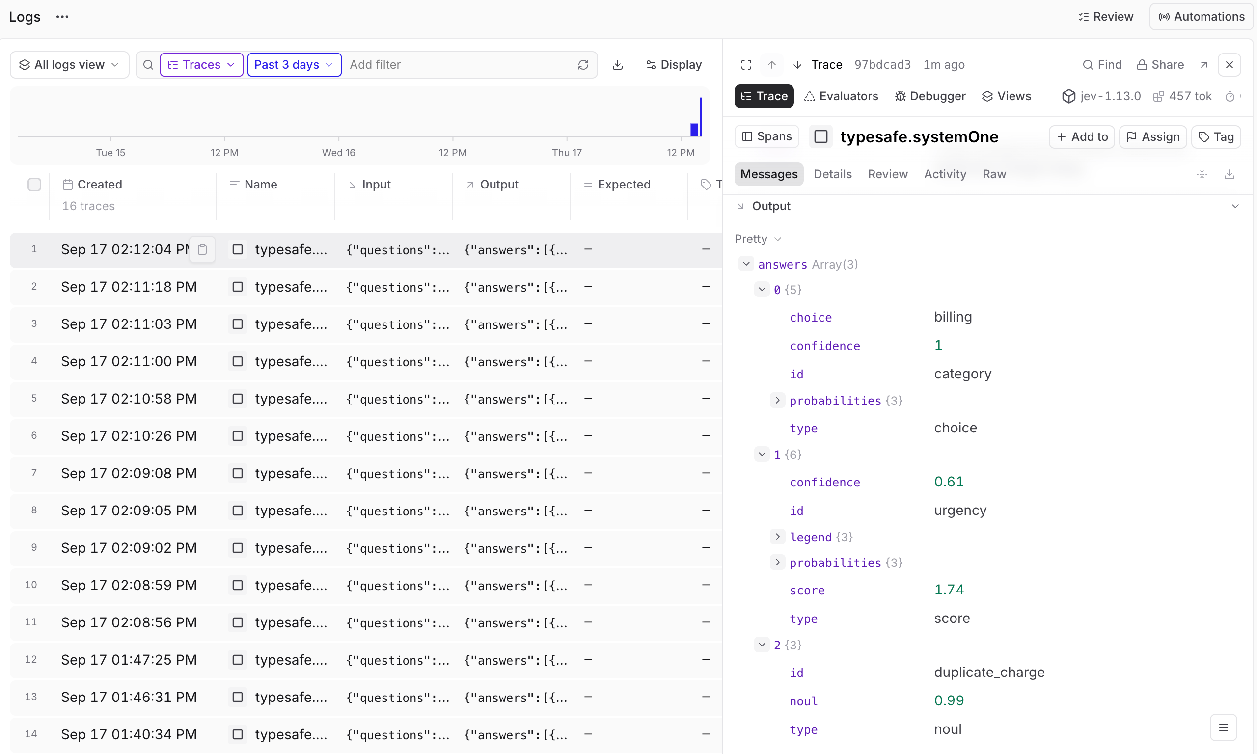 TypeSafe trace