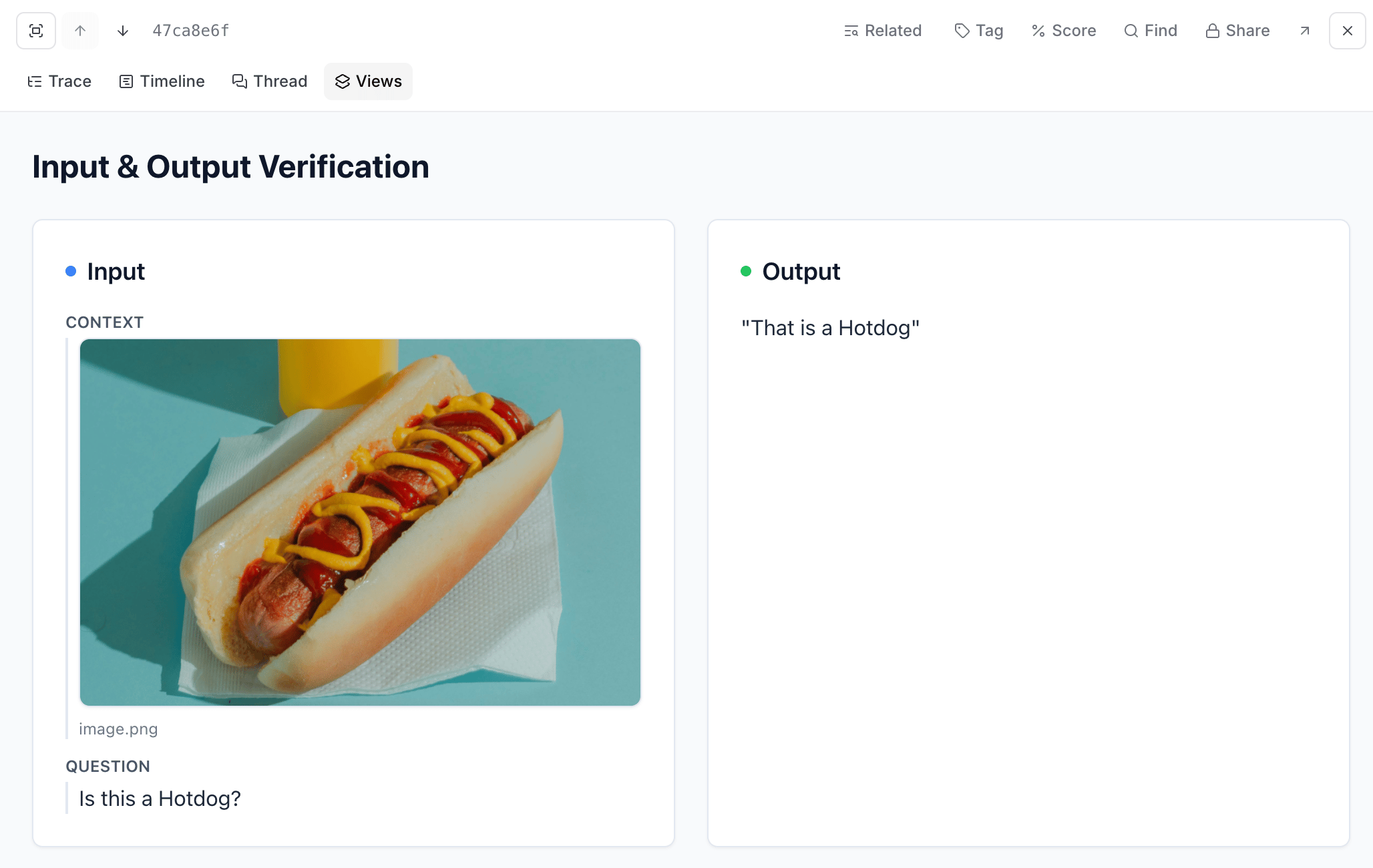Input/output verification example