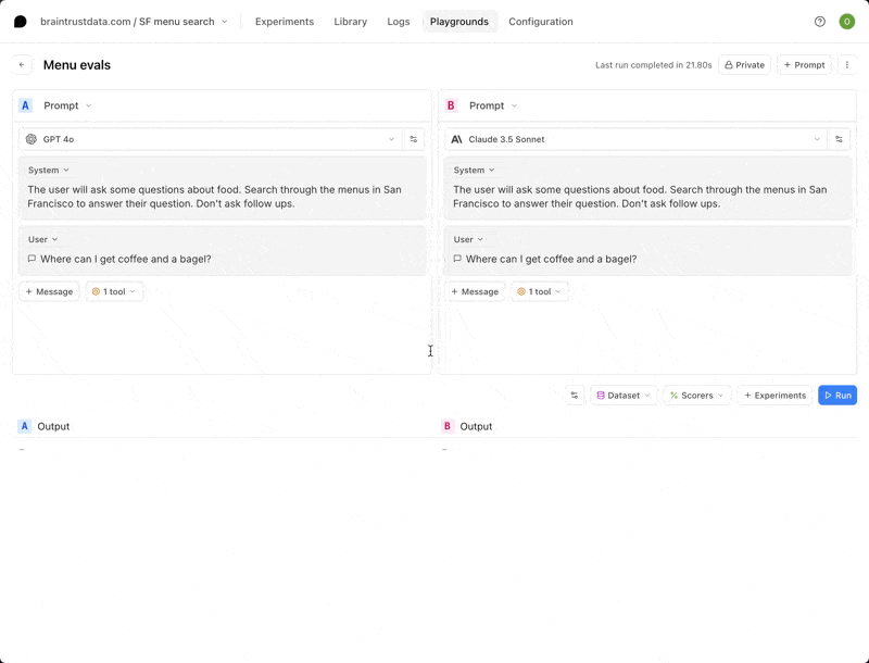 Using scorer in playground