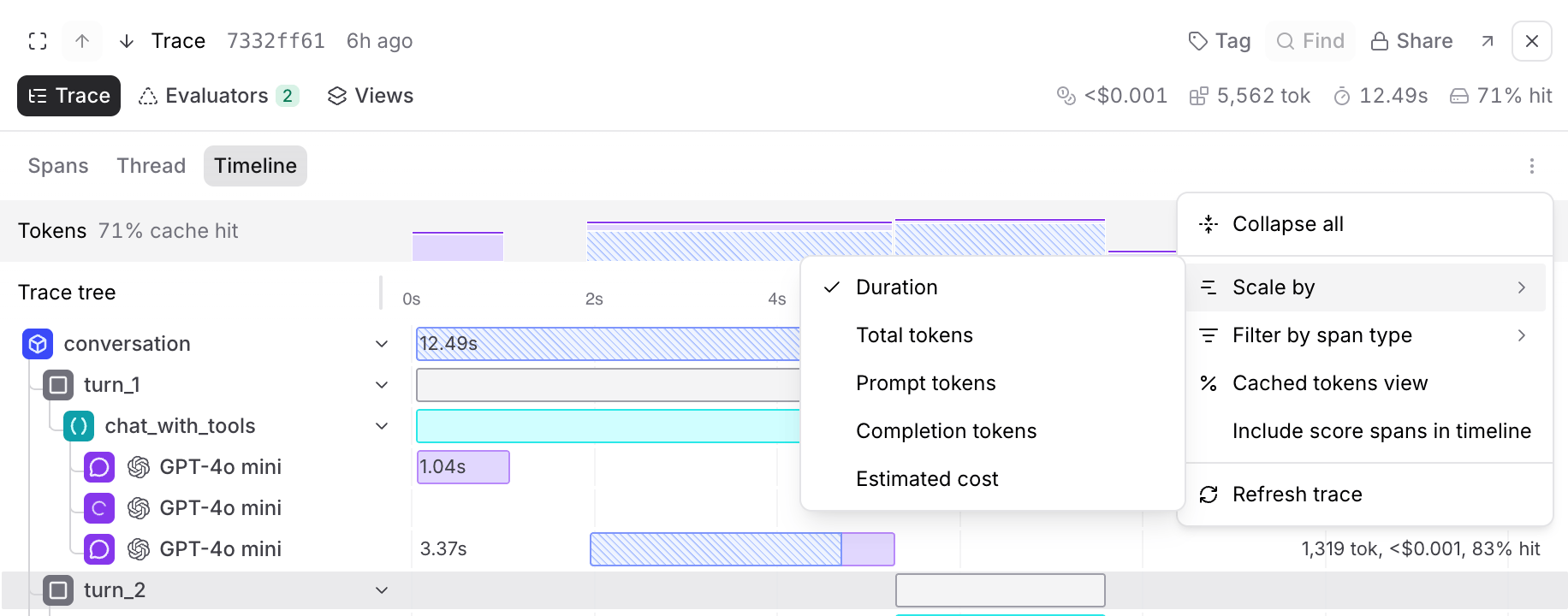 Scale timeline by metrics