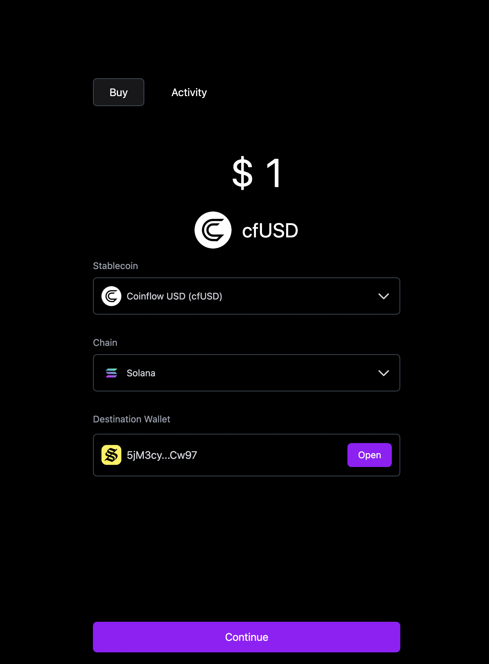 Connected wallet