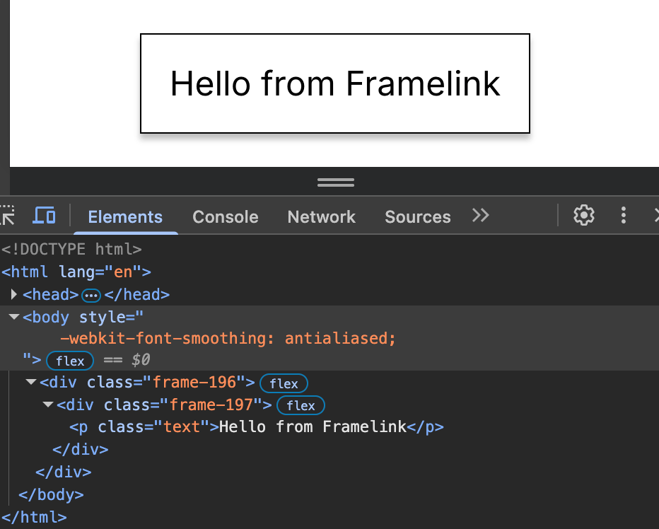 The implemented design rendered in a browser