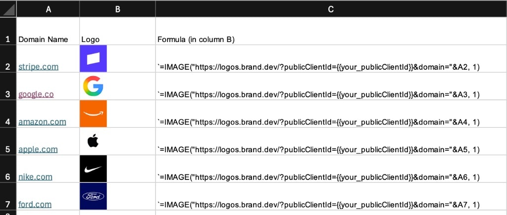 Logo Link in Microsoft Excel