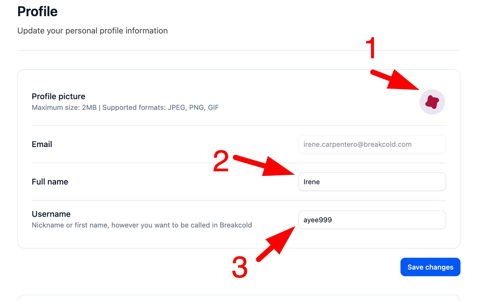 How can I update my profile picture and my personal information? screenshot 1