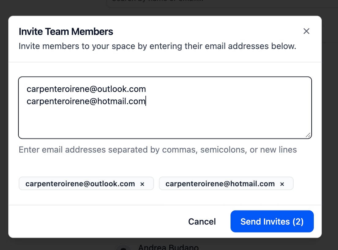 Where can I invite a team member? screenshot 3