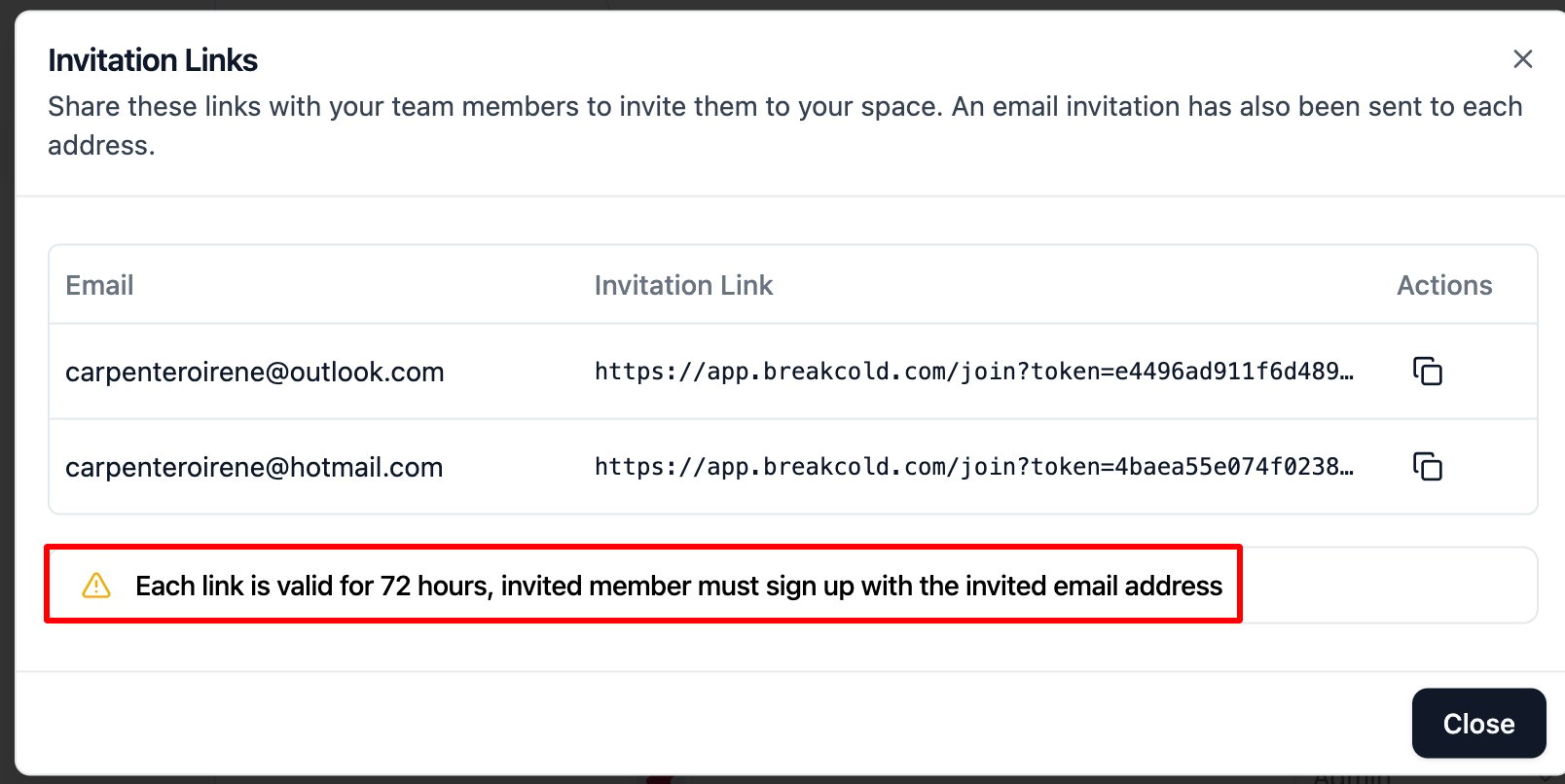 Where can I invite a team member? screenshot 4