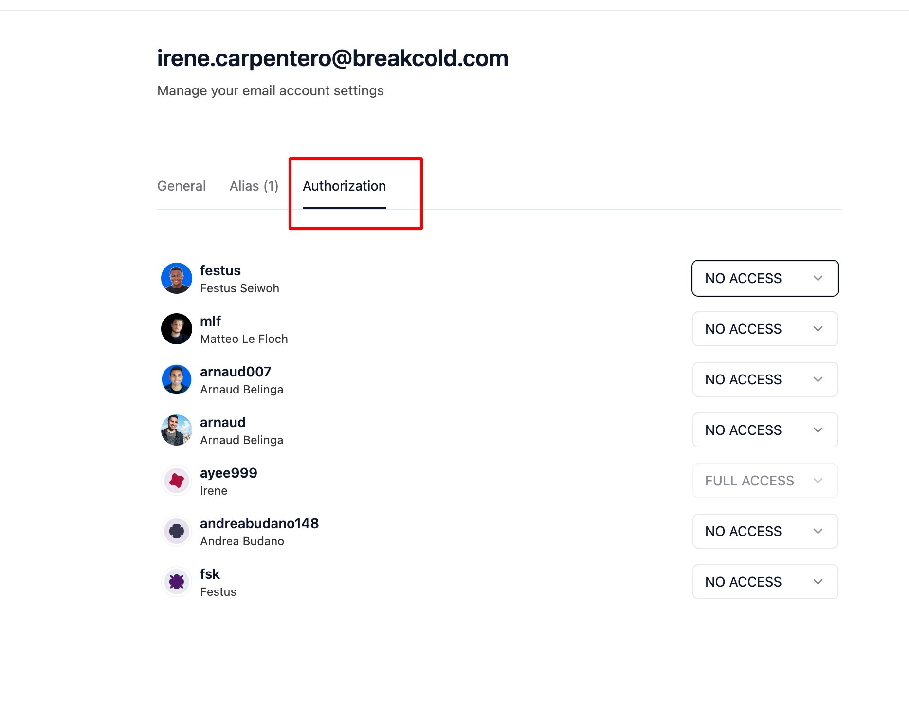 How Can I Authorize My Team to Access My Email? screenshot 1