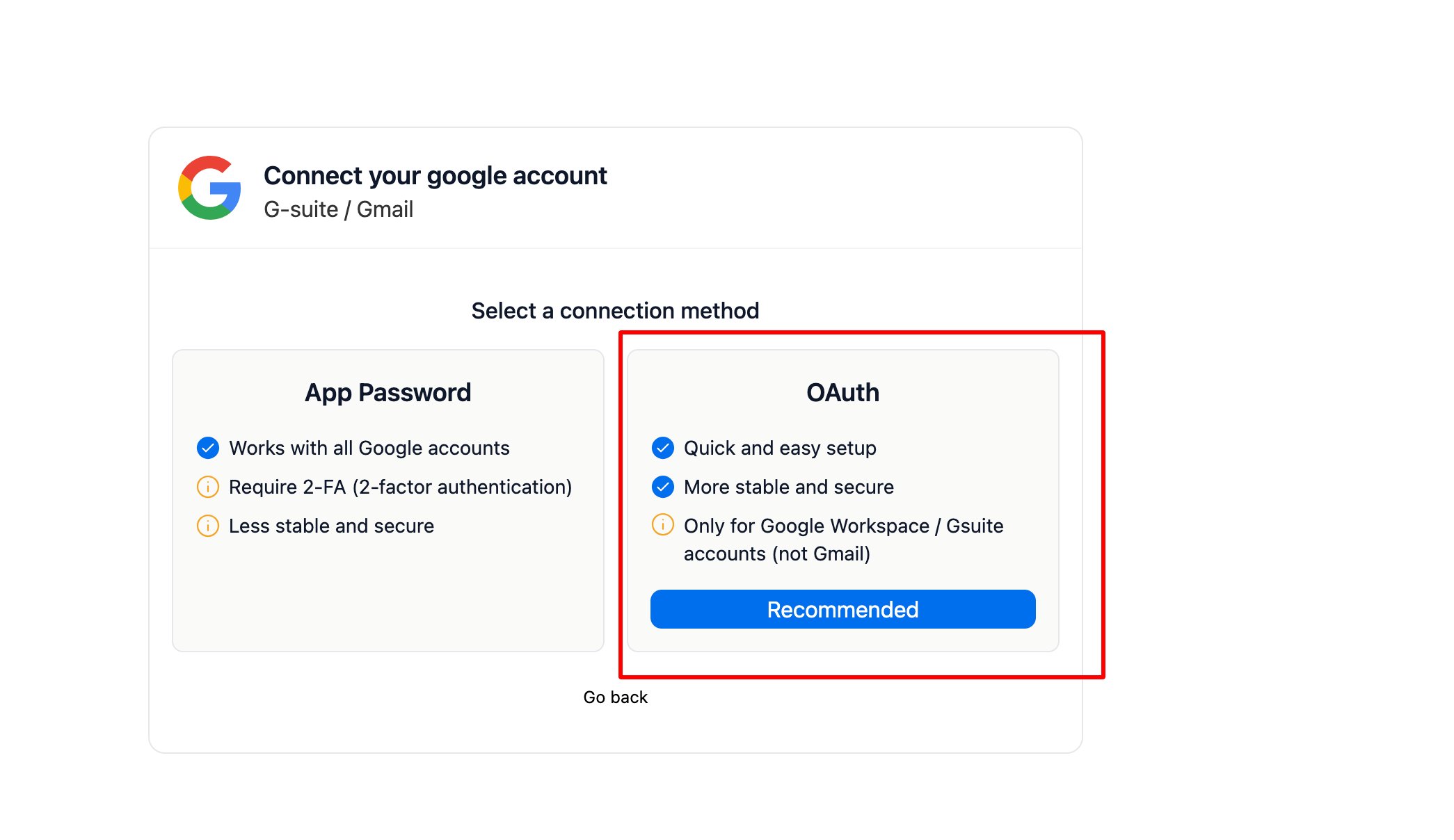How to Connect a GSuite Account screenshot 1