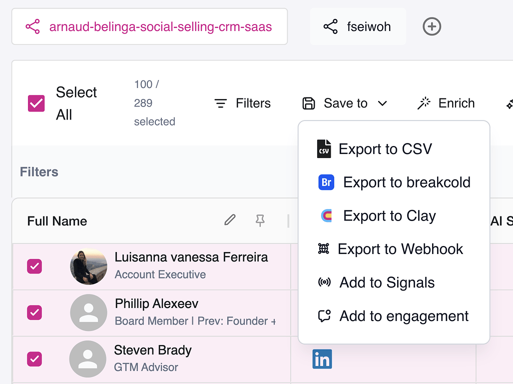 native CRM integration: TRIGIFY for social signals 🎉 screenshot 2