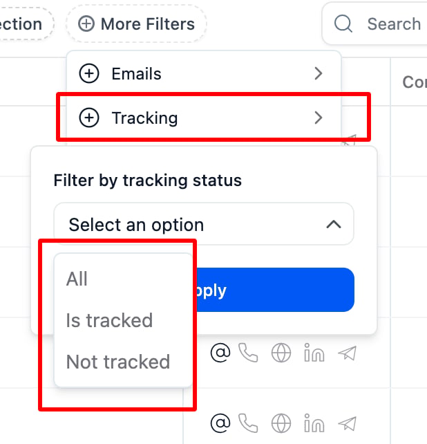 How can I see everyone I’m tracking so I can clean up the list? screenshot 1
