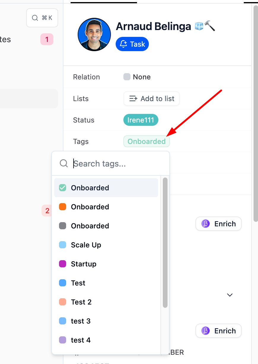 How do I add a tag to a lead? screenshot 1