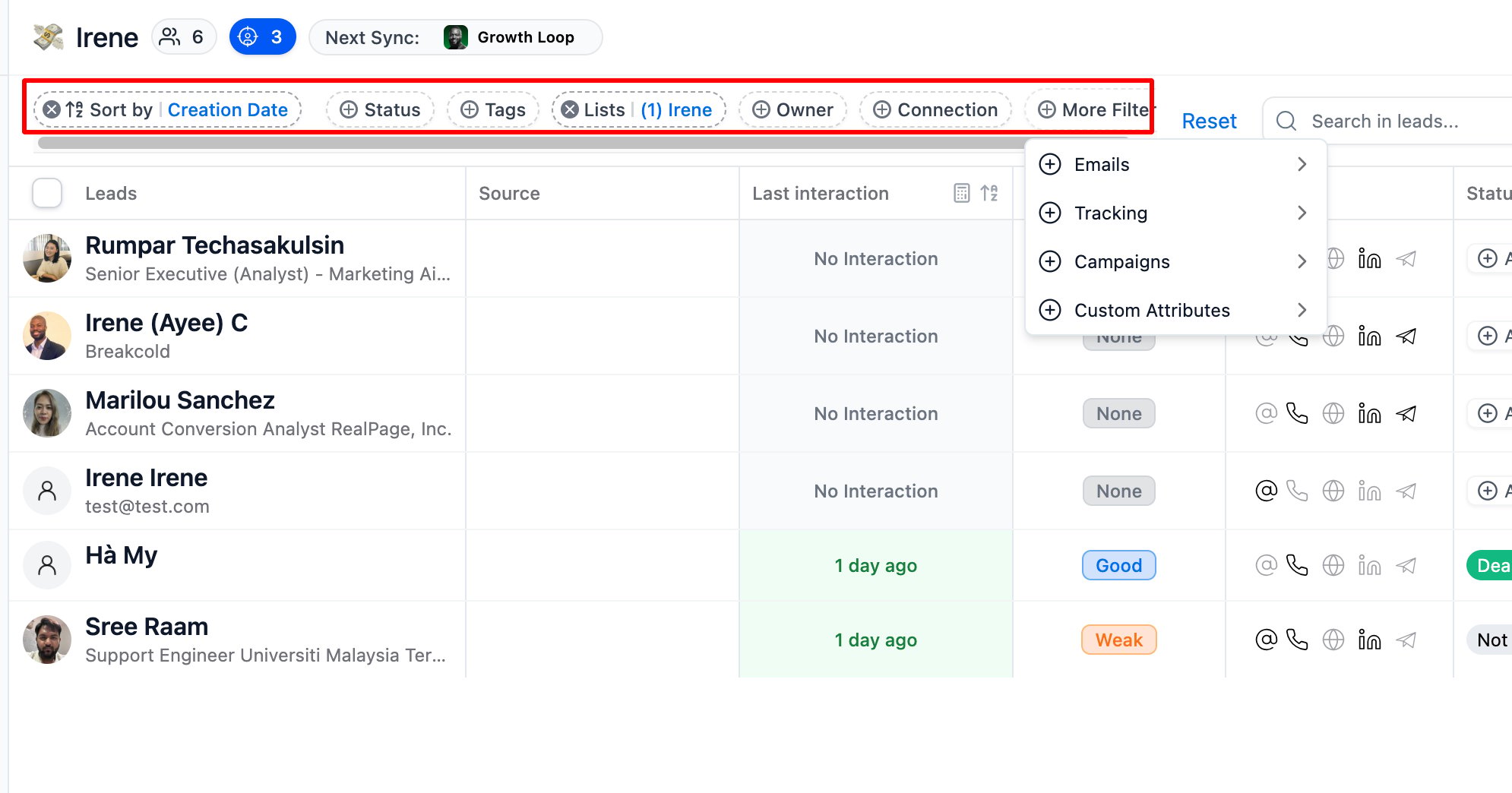 How do I filter or sort a list? screenshot 1