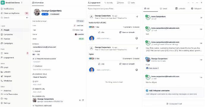 How to add a lead to a company screenshot 1