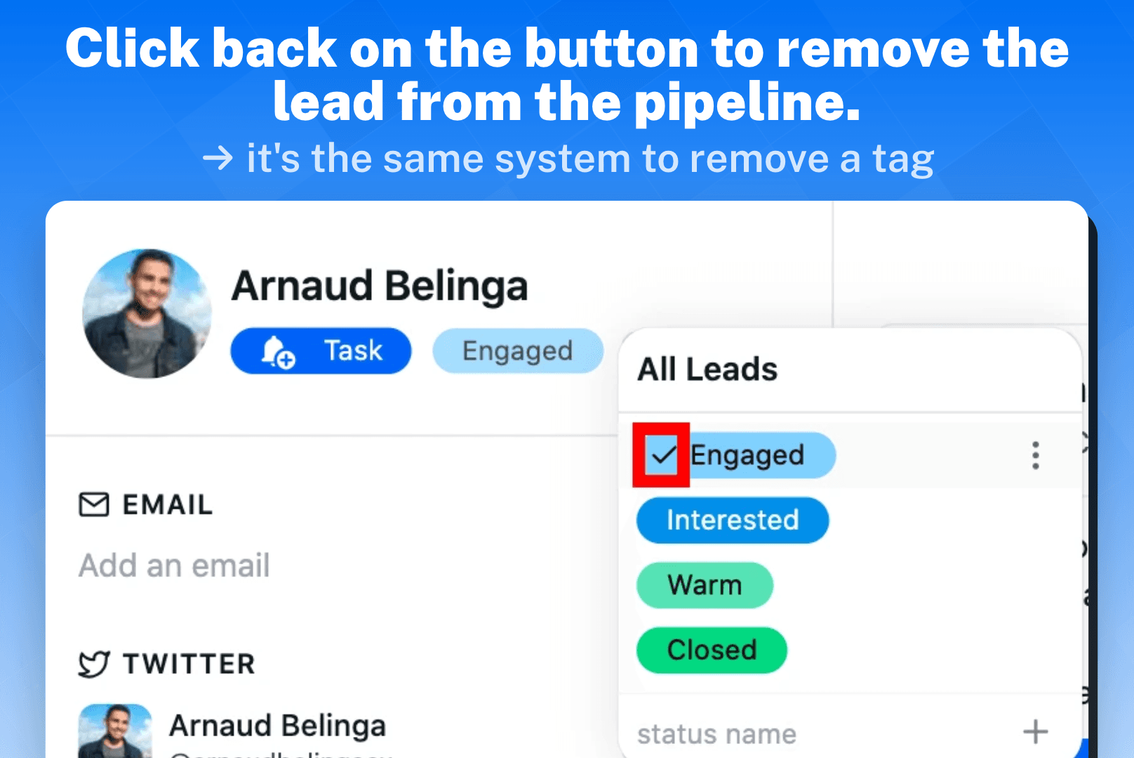 How to Add & Remove Leads to a Pipeline screenshot 3