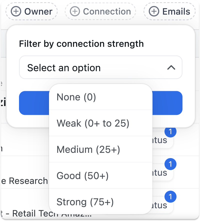 How to Filter Leads by Connection Strength screenshot 1